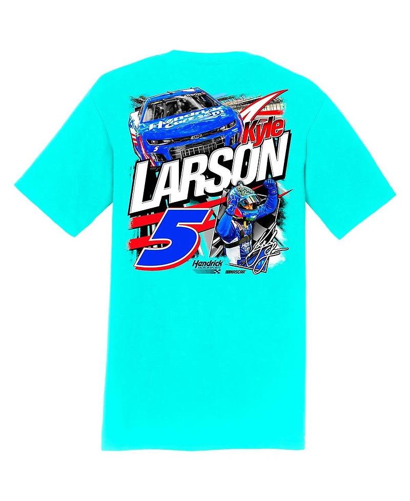 Hendrick Motorsports Team Collection Men's Aqua Kyle Larson Car T-Shirt