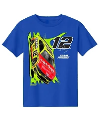Team Penske Big Boys and Girls Royal Ryan Blaney Car T-Shirt