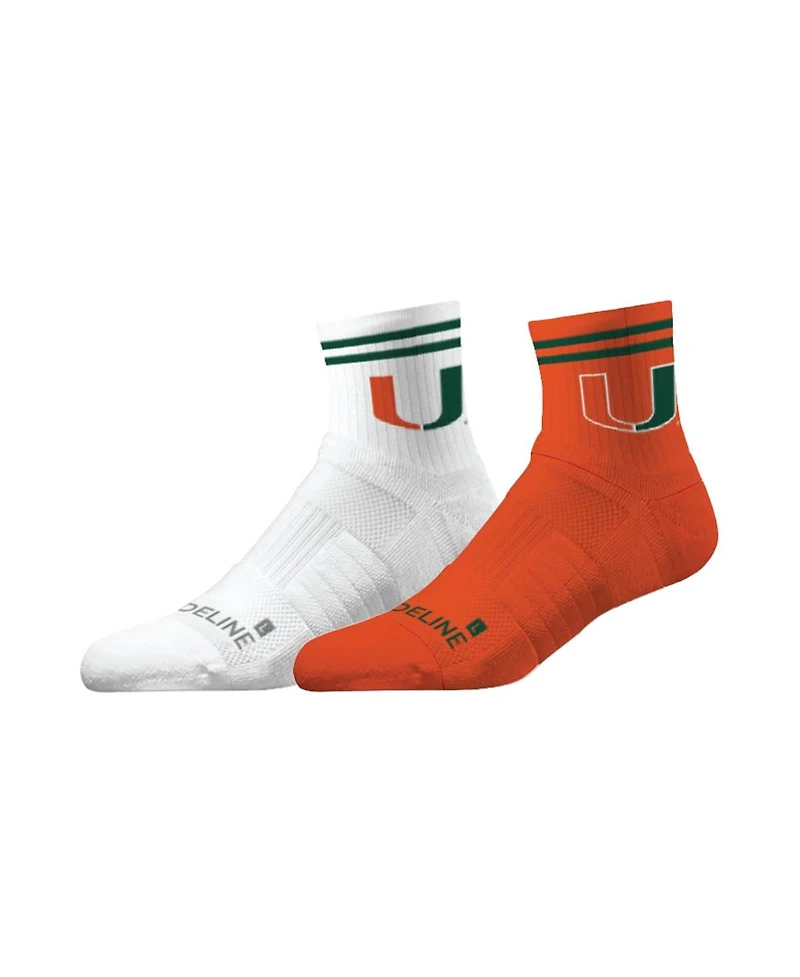 Strideline Men's and Women's 2-Pack Miami Hurricanes Premium Knit Half Calf Socks Set