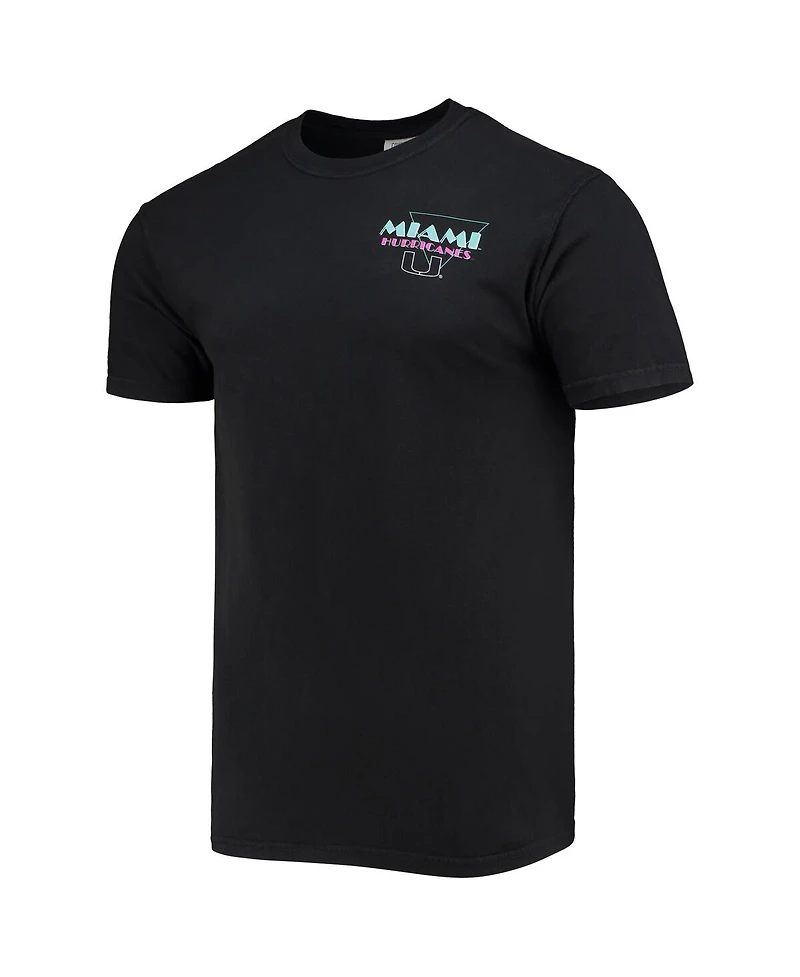 Image One Men's Black Miami Hurricanes Miami Vice 305 Comfort Color T-Shirt