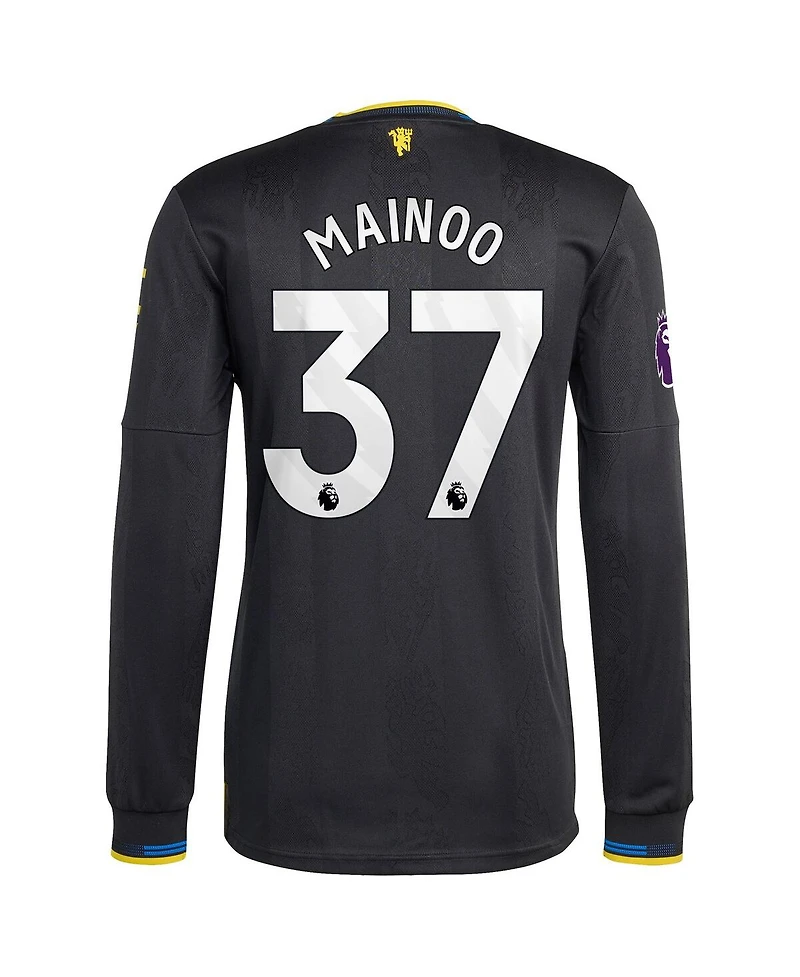 Adidas Men's Kobbie Mainoo Black Manchester United 2025/26 Third Authentic Long Sleeve Player Jersey