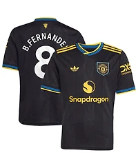 Adidas Big Boys and Girls Bruno Fernandes Black Manchester United 2025/26 Third Replica Player Jersey