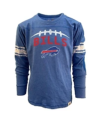 Wes & Willy Big Boys and Girls Royal Buffalo Bills Football Long Sleeve T-Shirt