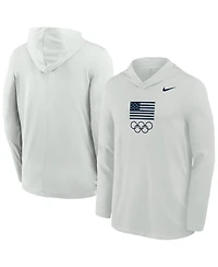 Nike Men's Gray Lightweight Dri-fit Long Sleeve Hoodie T-Shirt