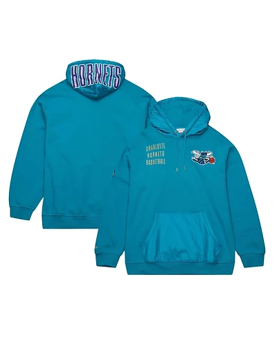 Mitchell & Ness Men's Teal Charlotte Hornets Team Og 2.0 Logo Fleece Pullover Hoodie