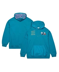 Mitchell & Ness Men's Teal Charlotte Hornets Team Og 2.0 Logo Fleece Pullover Hoodie