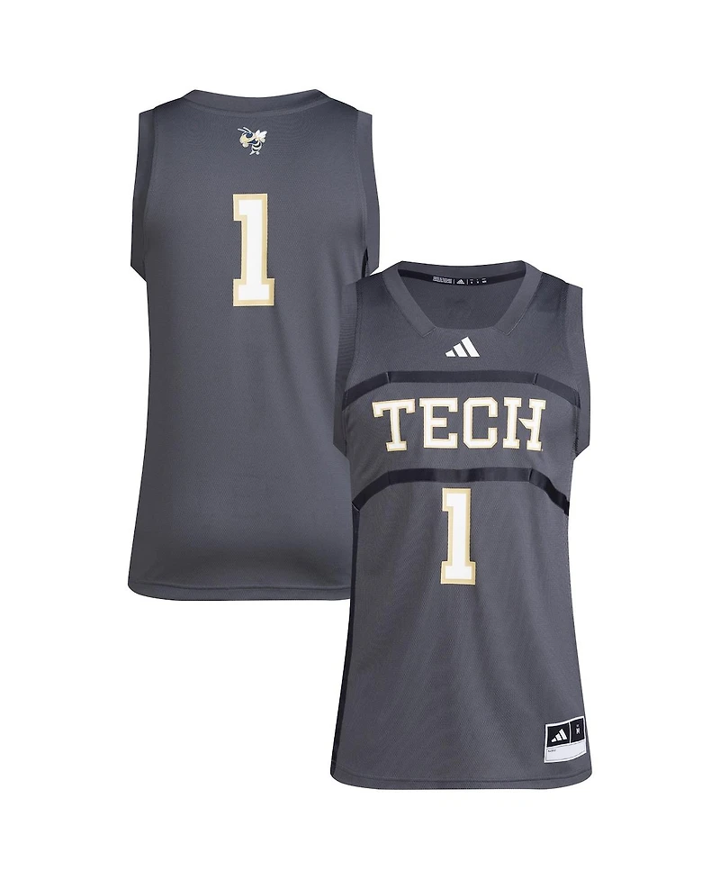Adidas Men's 1 Gray Georgia Tech Yellow Jackets Replica Swingman Jersey