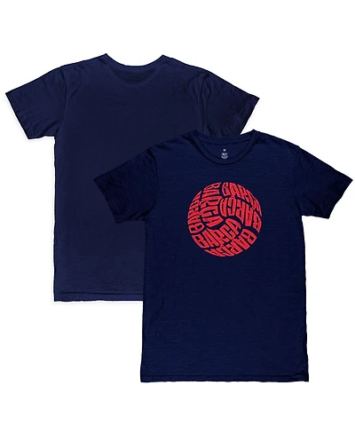 1863FC Men's Navy Barcelona Lettering Ball Slub T-Shirt