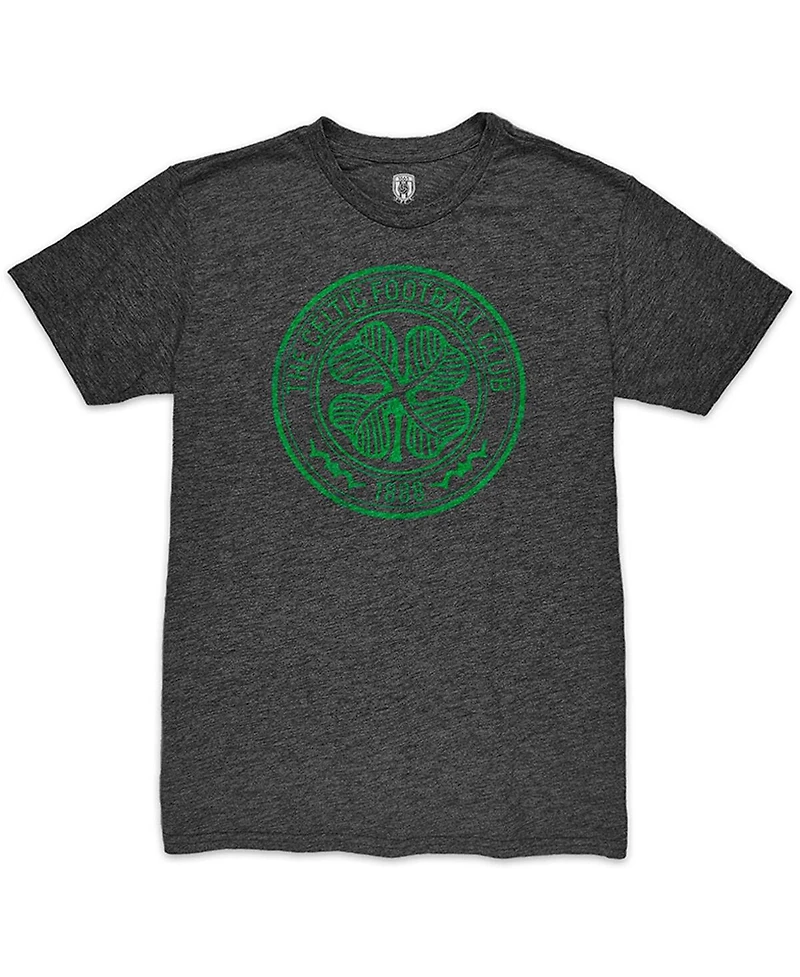 1863FC Men's Heather Black Celtic Mono Crest Twisted Tri-Blend Slub T-Shirt