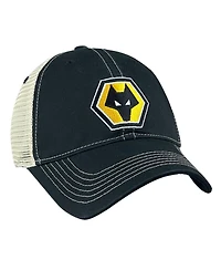 1863FC Men's Black Wolverhampton Wanderers Retro Trucker Adjustable Hat
