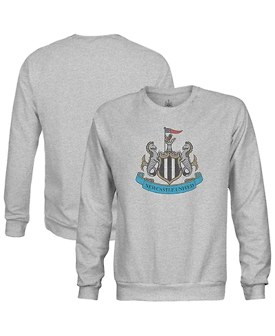 1863FC Men's Heather Gray Newcastle United Color Badge Pullover Sweatshirt