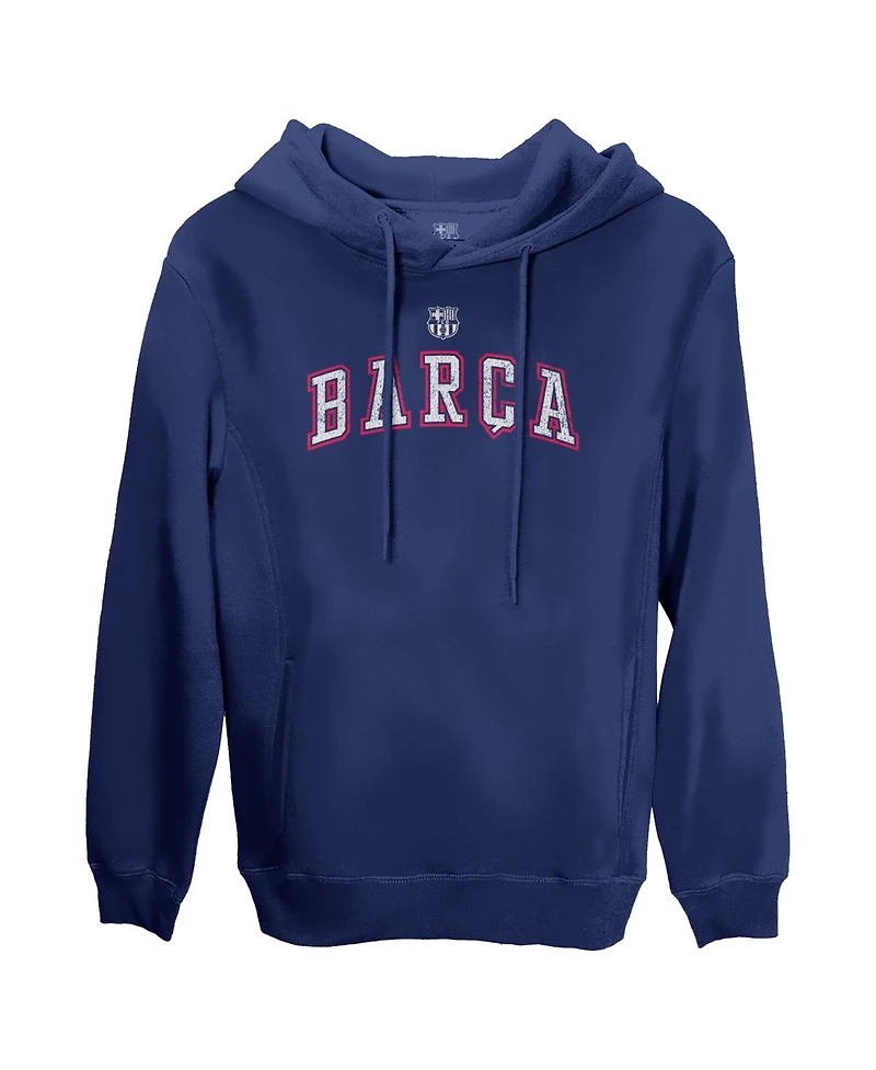 1863FC Men's Navy Barcelona Athletic Wordmark Fleece Pullover Hoodie
