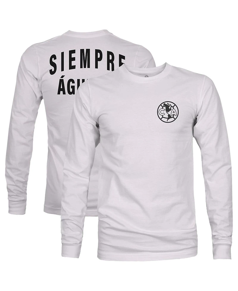 1863FC Men's Gray Club America Back Team Arch Long Sleeve T-Shirt