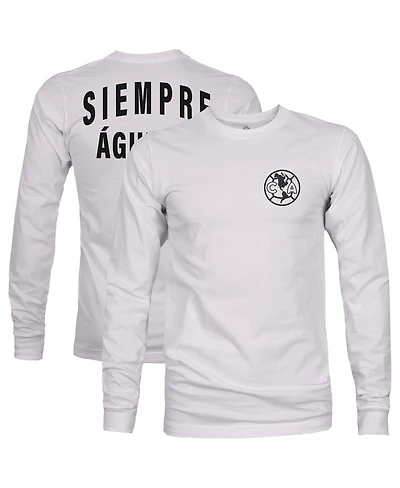 1863FC Men's Gray Club America Back Team Arch Long Sleeve T-Shirt