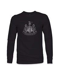 1863FC Men's Black Newcastle United Mono Badge Long Sleeve T-Shirt