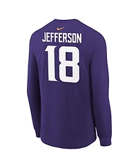 Nike Big Boys and Girls Justin Jefferson Purple Minnesota Vikings Player Name Number Long Sleeve T-Shirt