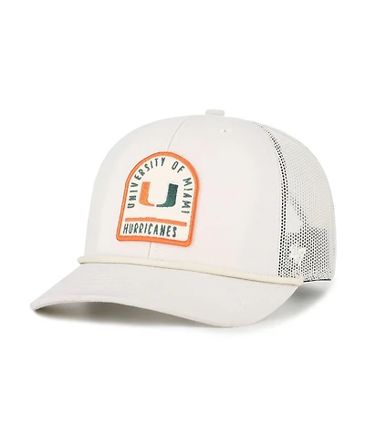 '47 Brand Men's and Women's Cream Miami Hurricanes Core Inline Gravestone Adjustable Trucker Hat