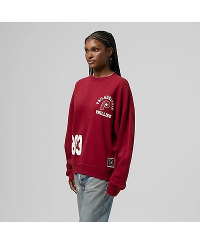 Mitchell & Ness Women's Burgundy Philadelphia Phillies Crewneck Sweatshirt