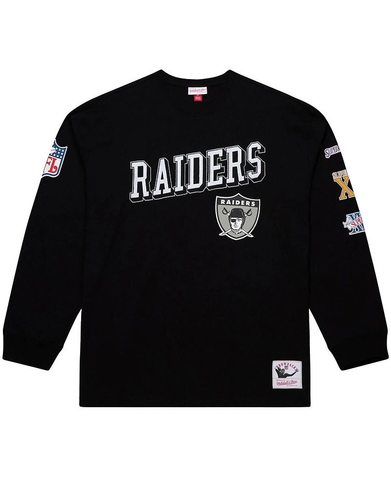 Mitchell & Ness Men's Black Oakland Raiders Training Camp Logos Long Sleeve T-Shirt