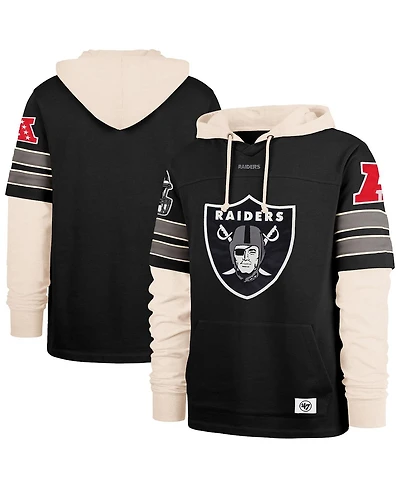 '47 Brand Men's Black Las Vegas Raiders Split Zone Cornerback Duo Hoodie