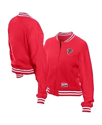 New Era Women's Red Atlanta Falcons Throwback Fleece Full-Snap Jacket