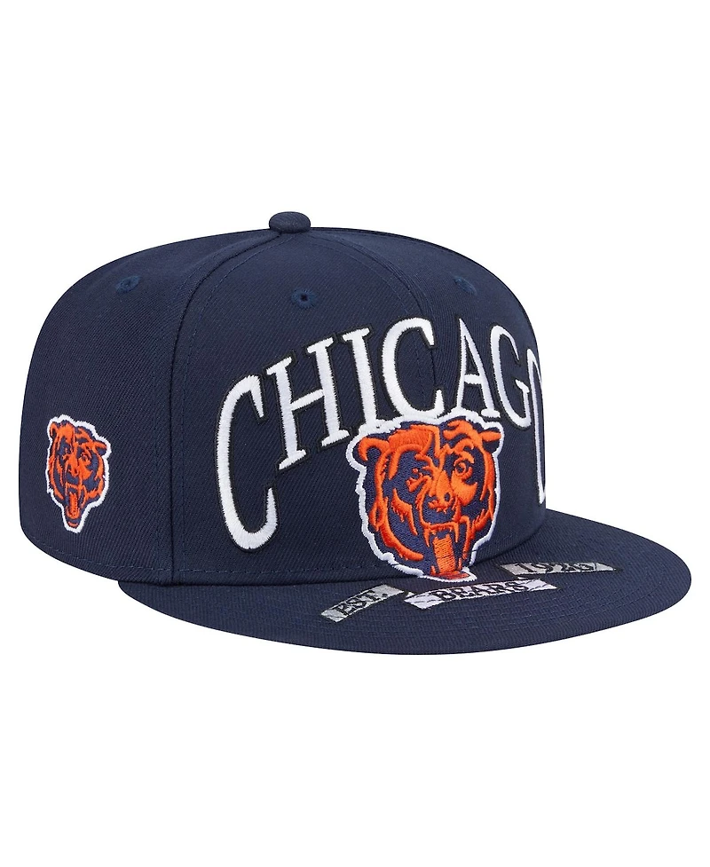 New Era Men's Navy Chicago Bears Bear Oversized 59FIFTY Fitted Hat
