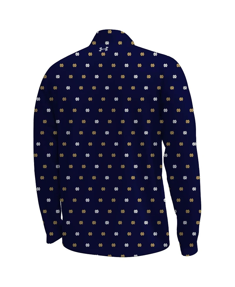 Under Armour Men's Navy Notre Dame Fighting Irish Gameday Armourfuse Half-Zip Jacket