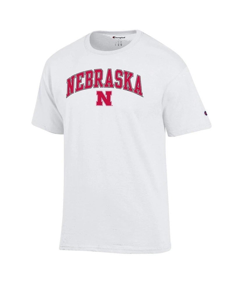 Champion Men's White Nebraska Huskers Arched Logo T-Shirt
