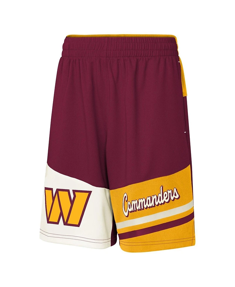 Outerstuff Big Boys and Girls Burgundy Washington Commanders Fandemonium Mesh Shorts