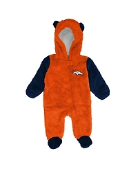 Outerstuff Baby Boys and Girls Orange Denver Broncos Stay Napping Fleece Bunting Full-Zip Sleeper