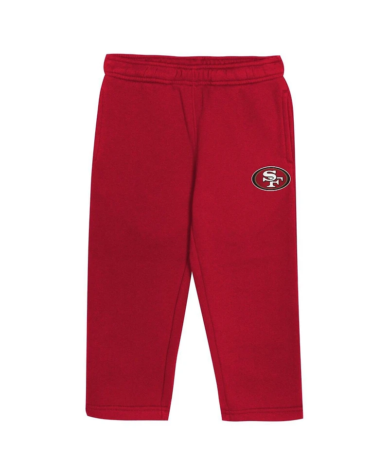 Outerstuff Toddler 2-Piece Scarlet San Francisco 49ers Lineman Fleece Hoodie and Pants Set