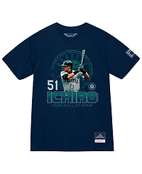 Mitchell & Ness Men's Ichiro Suzuki Navy Seattle Mariners Hall of Fame Hitter T-Shirt