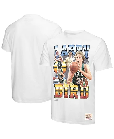 Mitchell & Ness Men's Larry Bird White Boston Celtics Commemorative Collage T-Shirt