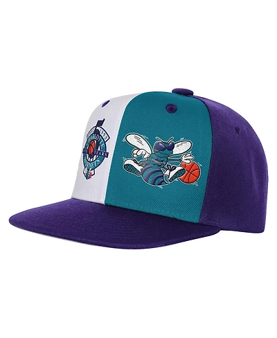 Mitchell & Ness Big Boys and Girls Purple Charlotte Hornets Anniversary Duo Front Snapback Hat