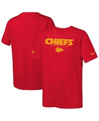 Nike Big Boys and Girls Red Kansas City Chiefs Sideline Team Issue T-Shirt