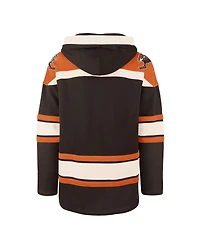 '47 Brand Men's Brown Cleveland Browns Throwback Superior Lacer Hoodie