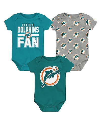 Outerstuff Newborn 3-Pack Miami Dolphins Little Tike Bodysuit Set