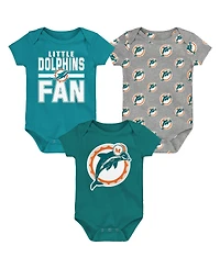 Outerstuff Newborn 3-Pack Miami Dolphins Little Tike Bodysuit Set