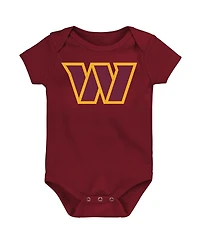 Outerstuff Newborn 3-Pack Washington Commanders Little Tike Bodysuit Set