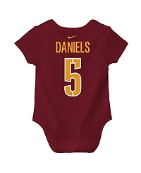 Nike Baby Boys and Girls Jayden Daniels Burgundy Washington Commanders Player Name Number Bodysuit