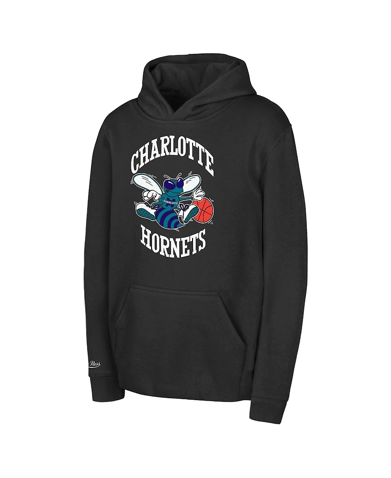 Mitchell & Ness Preschool Black Charlotte Hornets Retro Logo Pullover Hoodie