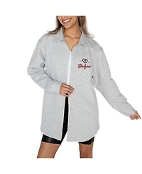 Gameday Couture Women's Ash Wisconsin Badgers Foundation Full-Button Long Sleeve Overshirt