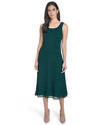 Jessica Howard Women's Soutache Jacket & Jewel-Neck Midi Dress