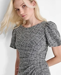Dkny Women's Bubble Sleeve Ruched Sheath Dress