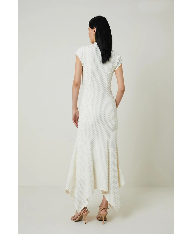 Karen Millen Women's Textured Jersey Dramatic Hem Maxi Dress