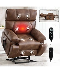 Boyel Living Massage Dual Motor Infinite Position Recliners Electric Lift Chair with Cup Holders and Power-Remote