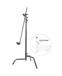 Matthews 40" C+ Stand with Turtle Base, Grip Head and Arm, Chrome, 3-Pack, Bundle with Slinger L6 BigBag Rolling Kit Bag