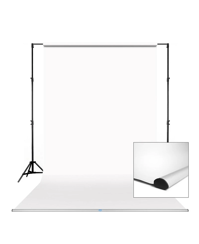 Savage 86" Background Leader Bar with 86"x36' Super White Seamless Paper Backdrop