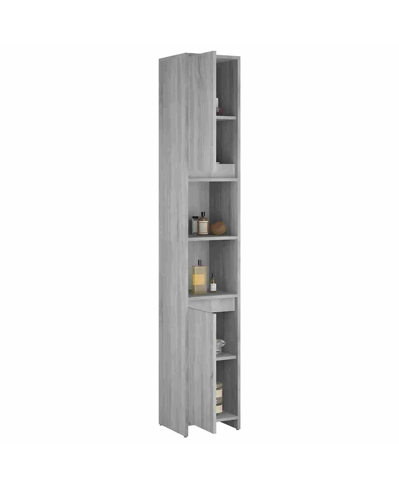 Boyel Living 72.2" Tall Modern Bathroom Cabinet with Open Shelves & 2 Doors for Laundry Rooms or Washrooms