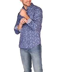 Tailorbyrd Men's Floral Paisley Long Sleeve Shirt